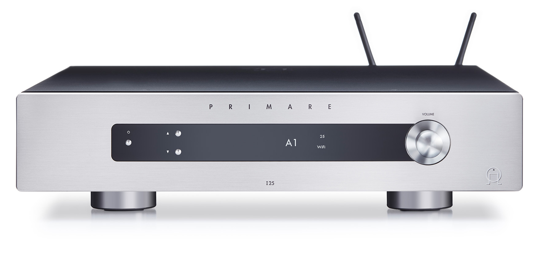 Primare I25 Prisma modular integrated amplifier and network player front titanium